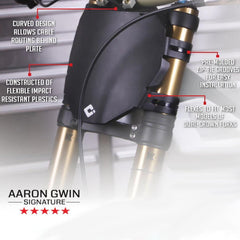 Odi close-up of curved edge detail demonstrating cable tuck benefit and durability