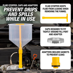 OEMTOOLS assorted filler neck adapters array for broad vehicle compatibility