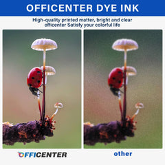 OFFICENTER gota de tinta ampliada mostrando color y fluidez para impresiones nítidas