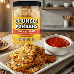 Ol' Uncle Porkers textura crujiente de las migas, ideal para empanados