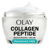 Olay frasco frontal mostrando diseño y beneficio reafirmante