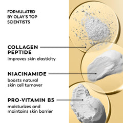 Olay frasco abierto con crema para aplicación rápida y absorción
