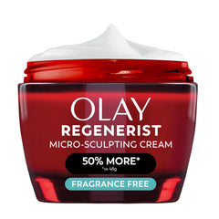 Olay frasco frontal Regenerist muestra aspecto profesional y beneficio reafirmante