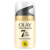 Olay Total Effects frente del envase mostrando diseño limpio y tamaño práctico
