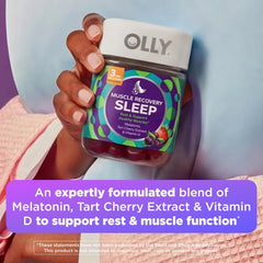 OLLY detalle de la textura de la gomita Tart Cherry, sabor apetecible