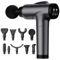OLsky masajeador de mano frontal gris mostrando diseño ergonómico y agarre cómodo