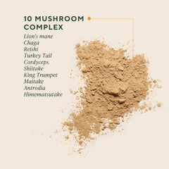 OM MUSHROOM SUPERFOOD mezclado en smoothie para energía y digestión