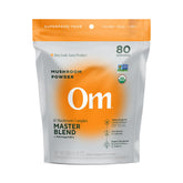 OM MUSHROOM SUPERFOOD envase Master Blend al frente mostrando diseño y beneficios