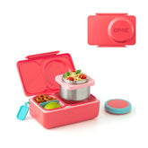 Omie OmieBox UP frontal en cherry pink mostrando cierre seguro y diseño