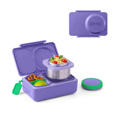 Omie OmieBox UP frontal mostrando diseño Galaxy Purple y transporte seguro