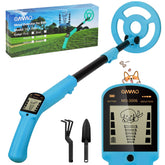 OMMO detector front view showing azure body and user-friendly controls, encouraging exploration