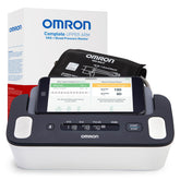OMRON Complete vista frontal del embalaje y monitor mostrando beneficio de precisión