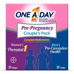 ONE A DAY pack pareja frontal mostrando envases y beneficio nutricional