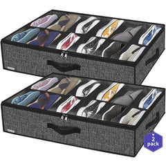 Onlyeasy vista frontal del organizador bajo cama con aspecto ordenado y capacidad