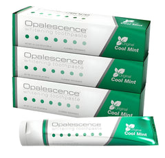 Opalescence pack de 3 frente del empaque mostrando tubos y marca, confianza visual