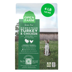 Open Farm frente del empaque mostrando marca y variedad, confianza y transparencia.