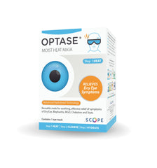 Optase empaquetado frontal mostrando la máscara y beneficios de confort