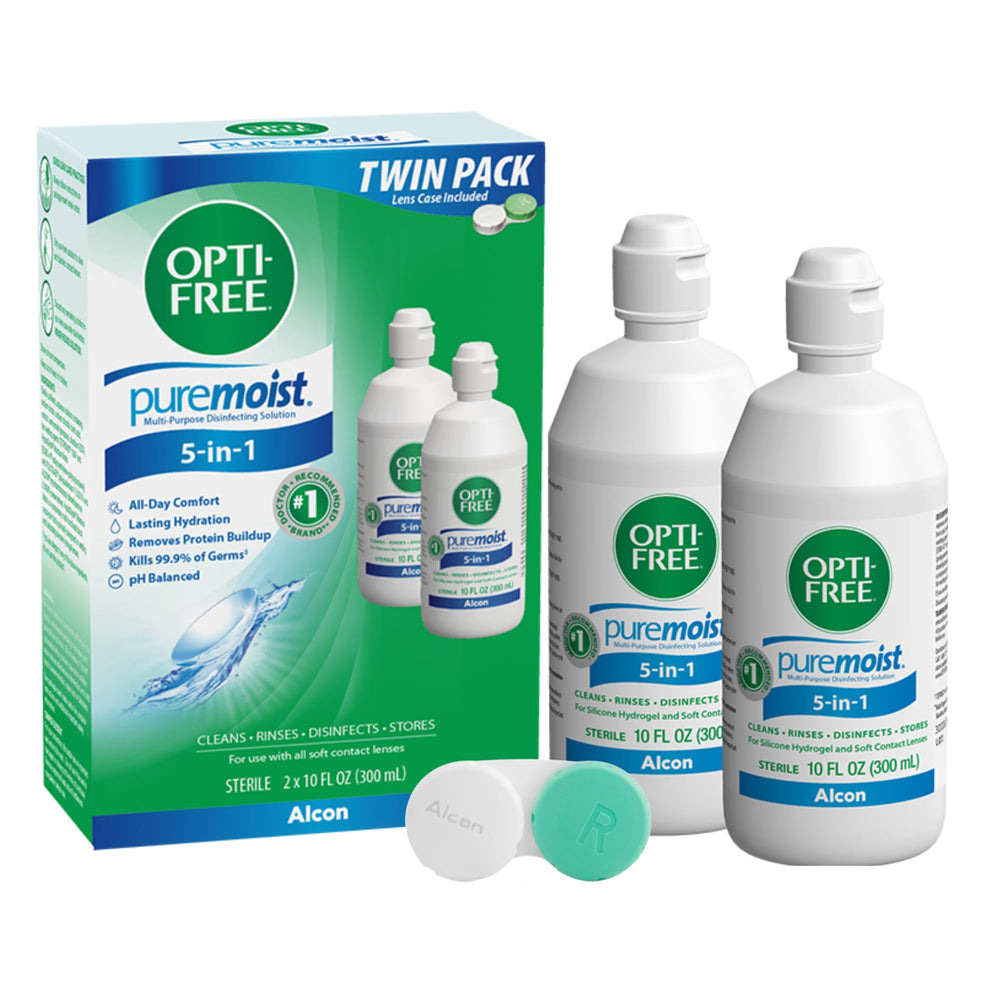 Opti-Free botella frontal mostrando diseño y volumen para conveniencia