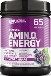 Optimum Nutrition vista frontal del envase, claridad sobre ingredientes y beneficio energético