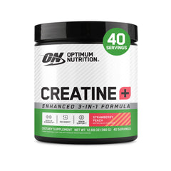 Optimum Nutrition envase frontal sabor fresa melocotón con información visible