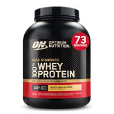 Optimum Nutrition envase frontal mostrando la etiqueta y beneficio de alta proteína