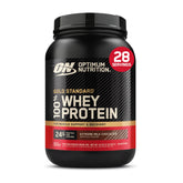 Optimum Nutrition envase frontal mostrando nombre y sabor Extreme Milk Chocolate, conveniencia