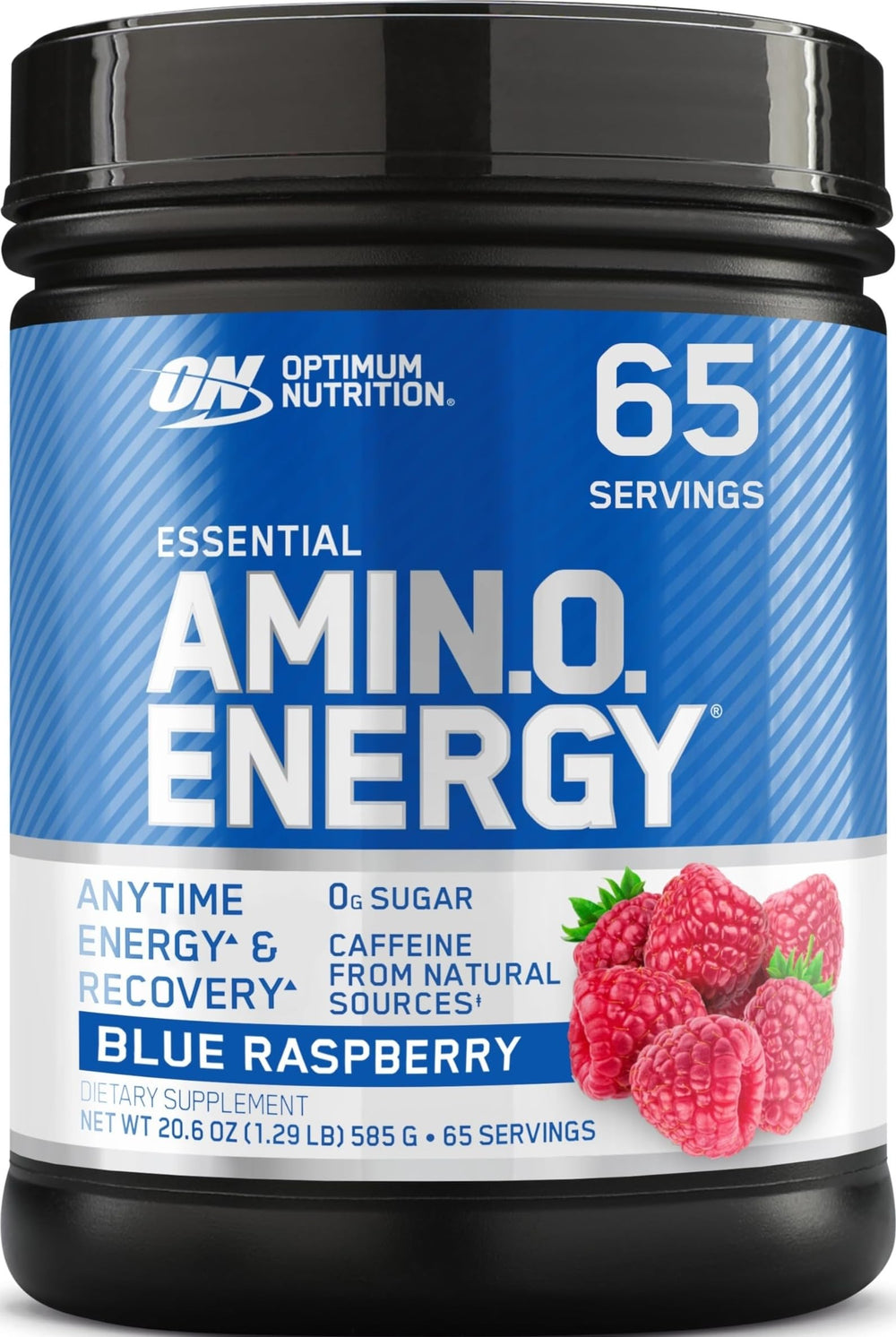 Optimum Nutrition frente del envase mostrando la marca y sabor