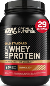 Optimum Nutrition frontal del envase mostrando la marca y beneficio proteico