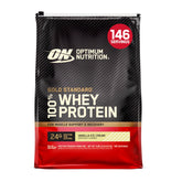 Optimum Nutrition frasco frontal mostrando tamaño y diseño, confianza en calidad