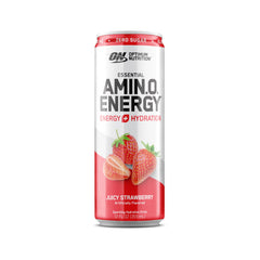 Optimum Nutrition lata en mano mostrando tamaño portátil y conveniencia