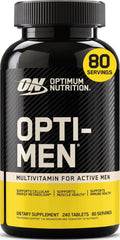 Optimum Nutrition Opti-Men vista frontal del envase, identificación clara y beneficio de suministro prolongado