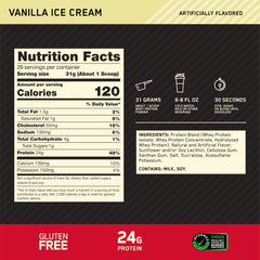 Optimum Nutrition polvo en cuchara destacando textura fina y disolución rápida