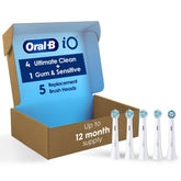 Oral-B caja frontal mostrando las cinco cabezas y beneficio de reemplazo práctico
