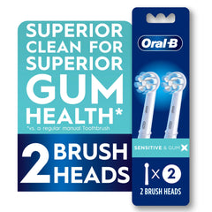 Oral-B vista frontal del cabezal pack de 2 mostrando diseño redondo y tamaño