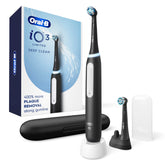 Oral-B vista frontal del cepillo con diseño negro y beneficio limpieza potente