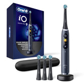 Oral-B iO Series 9 frontal en negro mostrando diseño elegante y beneficio limpieza avanzada