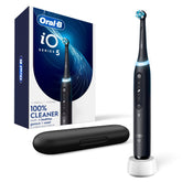 Oral-B iO5 vista frontal negro, diseño ergonómico y limpieza eficiente