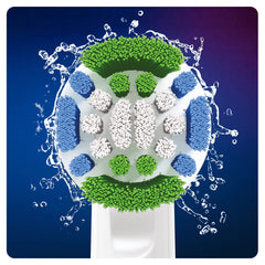 Oral-B cabezal instalado en mango en uso, limpieza efectiva diaria