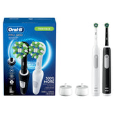 Oral-B Pro 1000 vista frontal y lateral mostrando diseño ergonómico y limpieza eficaz