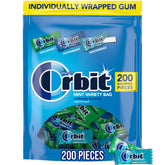 Orbit front packaging showing bulk 200-piece bag and flavors for easy identification and storage