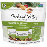 Orchard Valley Harvest frente del empaque mostrando la bolsa individual y el logo