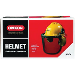 Oregon side profile with articulated ear muffs providing snug hearing protection