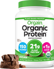 Orgain frente del envase mostrando sello USDA Organic y beneficios