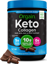 Orgain envase frontal del producto mostrando etiqueta clara y beneficio keto
