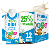Orgain front packaging showing vanilla carton and clean organic branding benefit convenience