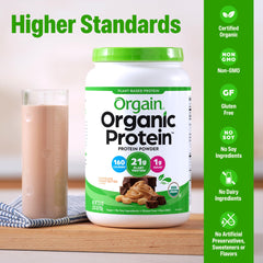 Orgain cuchara medidora con porción de polvo, control preciso de proteína por servicio