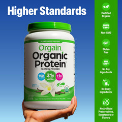 Orgain cucharada con porción de polvo para medir proteína fácilmente
