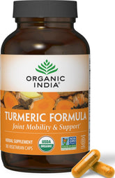 ORGANIC INDIA frontal del envase mostrando marca y cantidad 180 cápsulas — confianza