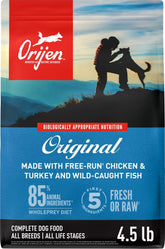 ORIJEN bolsa frontal Original 4.5 lb mostrando marca y presentación