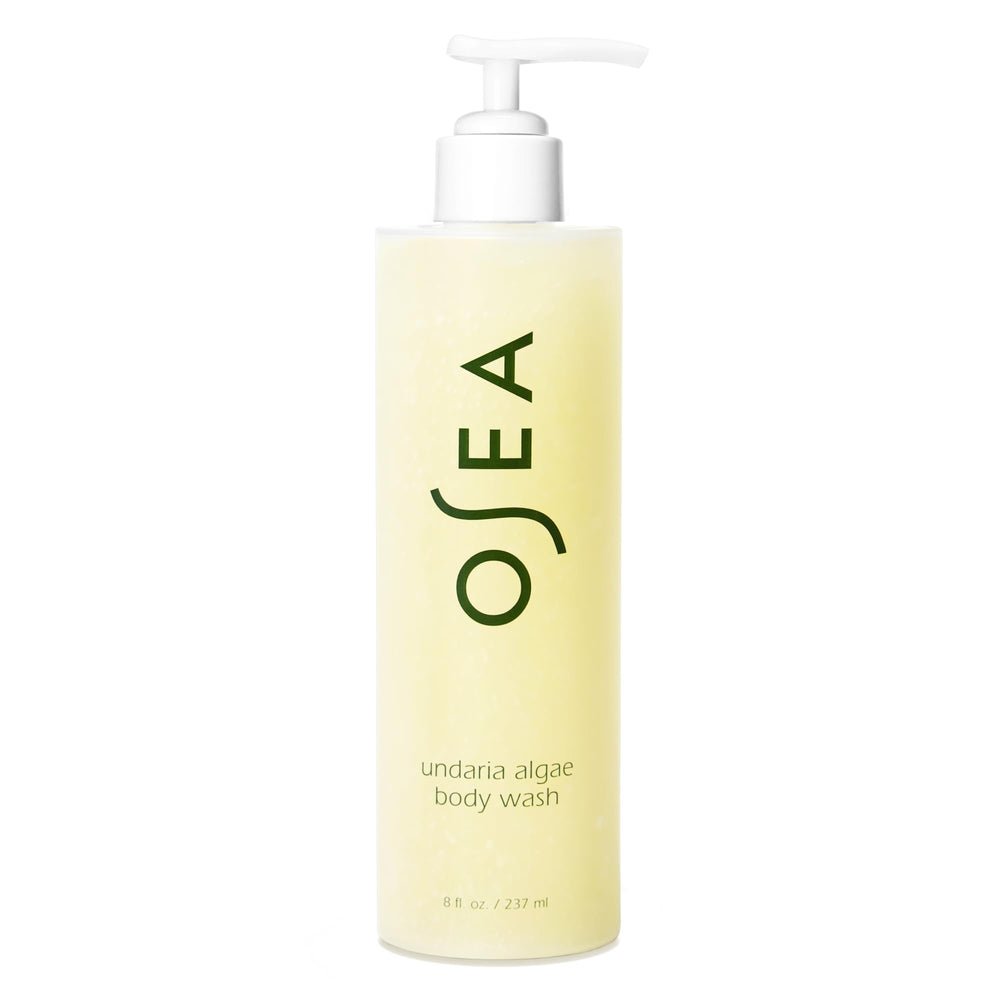 OSEA botella frente del empaque mostrando diseño y tamaño práctico